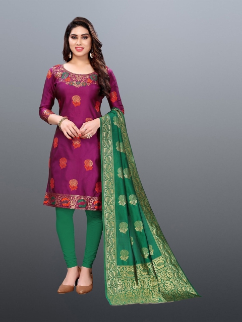 

Trendz Style Maroon & Green Unstitched Dress Material