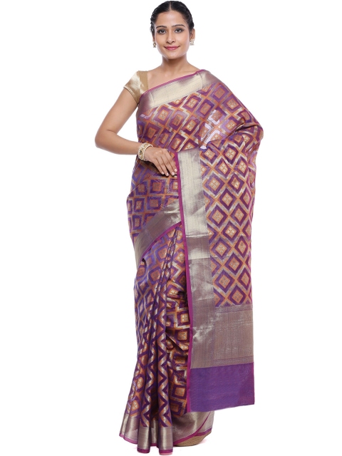 

Banarasi Style Purple & Beige Woven Design Banarasi Saree