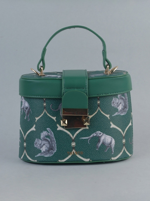 

THESTO Green PU Structured Satchel