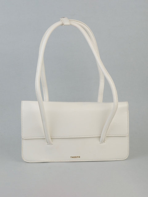 

THESTO White PU Structured Handheld Bag