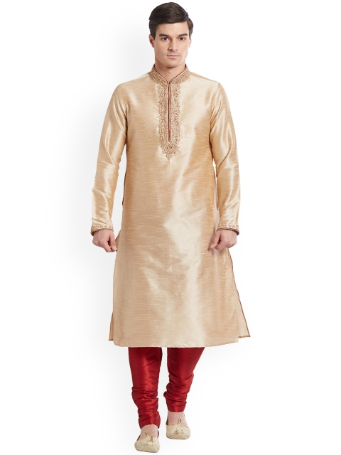 

Indian Poshakh Men Gold-Toned Kurta with Pyjamas