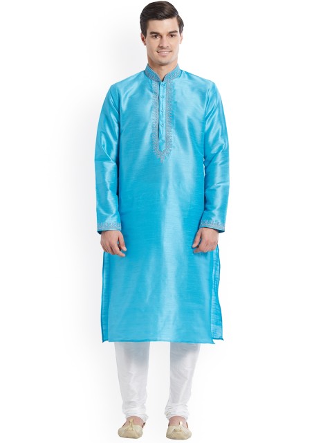 

Indian Poshakh Men Blue Kurta with Pyjamas