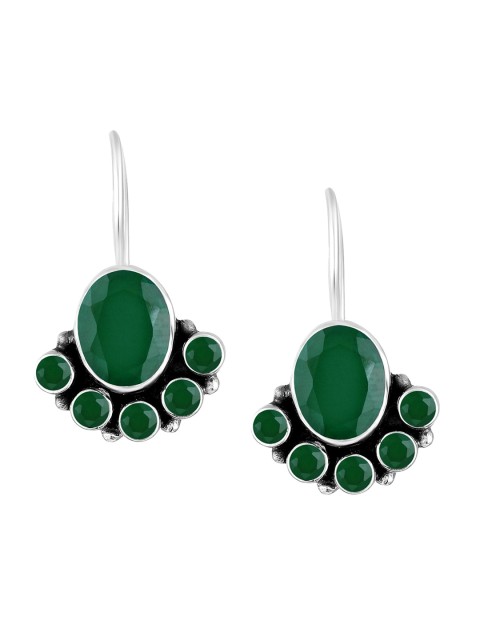 

Silvora by Peora Women Green Contemporary Drop Earrings