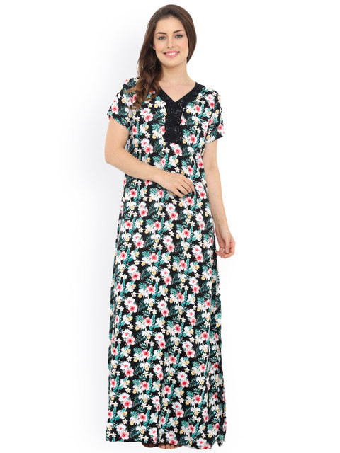 

Heart 2 Heart Black Floral Print Maxi Nightdress LLN72HIBISB