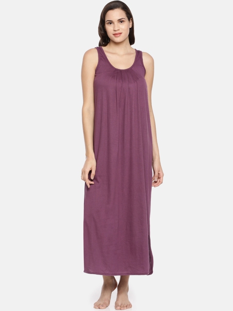 

GOLDSTROMS Women Magenta Cotton Maxi Nightdress