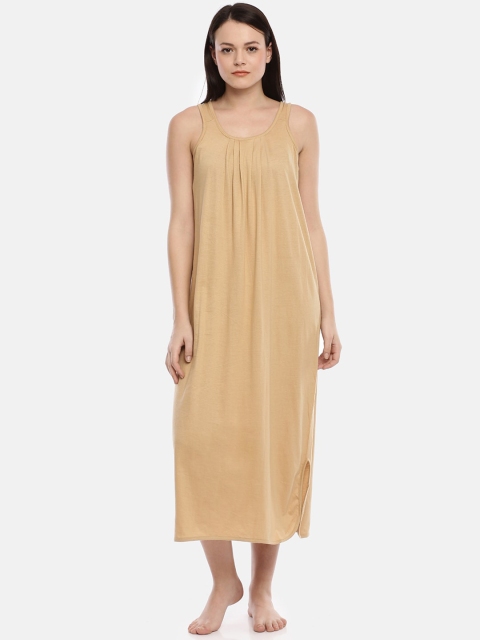 

GOLDSTROMS Beige Solid Pure Cotton Nightdress