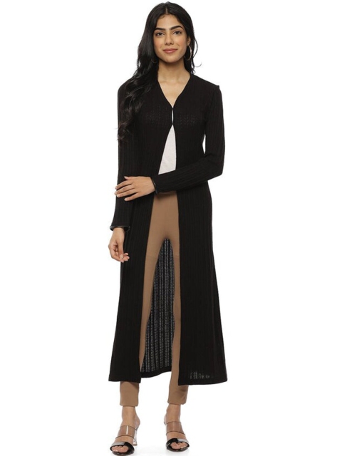 

Lakshita Women Black Longline Sheer Shrug