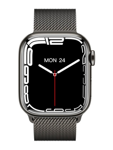 

I KALL Black W4 Bluetooth Calling smartwatch with Stainless Steel strap