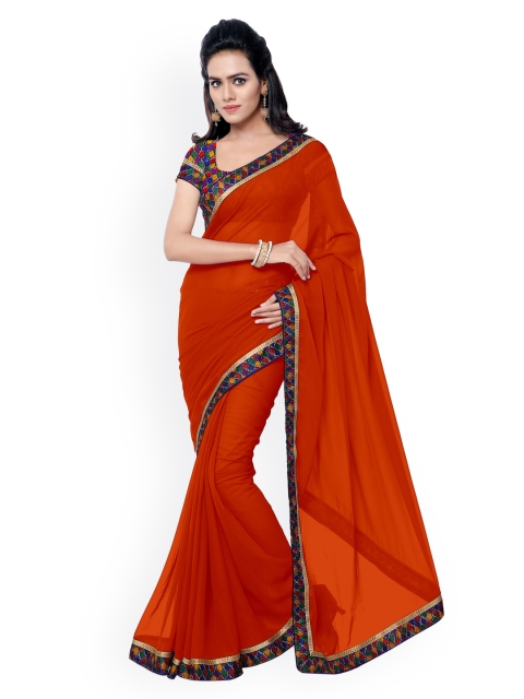 

Florence Orange Faux Georgette Saree