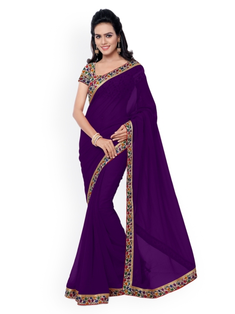 

Florence Purple Faux Georgette Saree