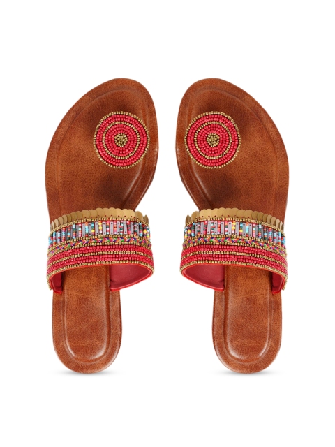 

JUTTIES MAKER Women Red Ethnic Flats
