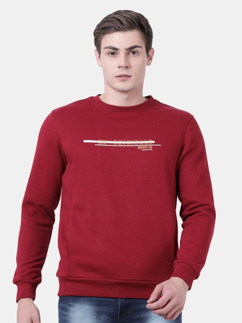

t-base Men Red Printed Sweatshirt