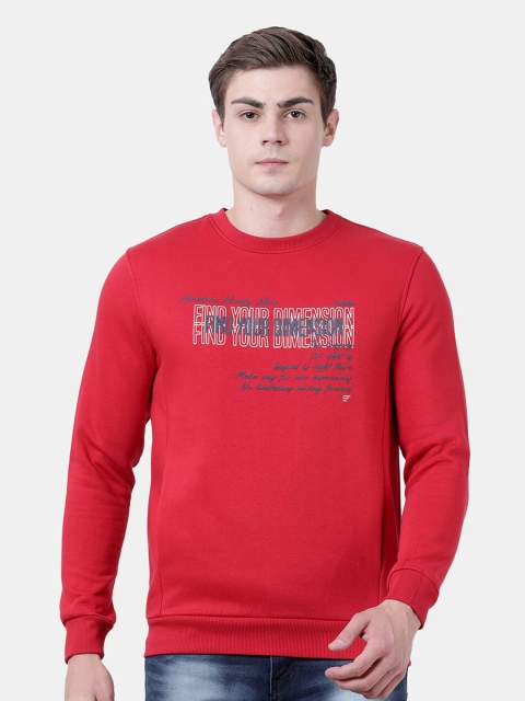 

t-base Men Red Printed Sweatshirt