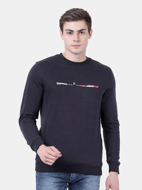 

t-base Men Navy Blue Printed Sweatshirt