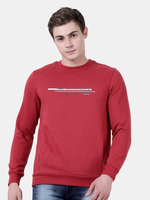 

t-base Men Red Printed Sweatshirt