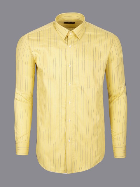 

FRENCH CROWN Men Yellow Standard Striped Formal Shirt