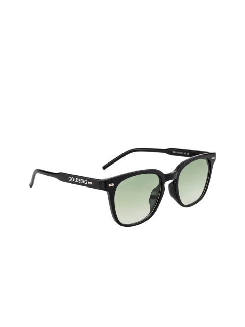 

Gold Berg Unisex Green Lens & Black Wayfarer Sunglasses with UV Protected Lens-GB-2282_BLK