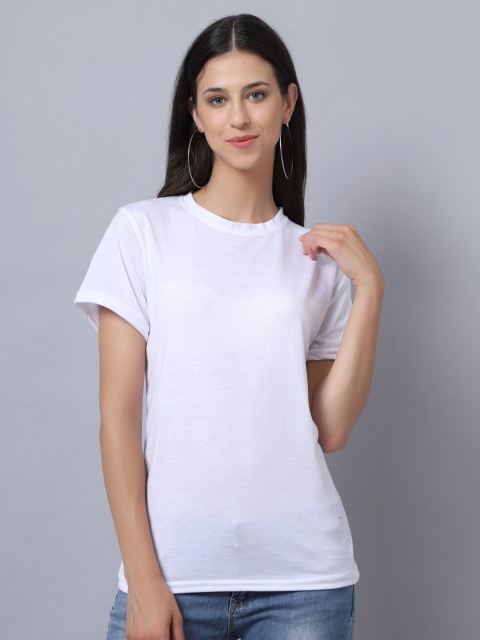 

UnaOne Women White Slim Fit T-shirt