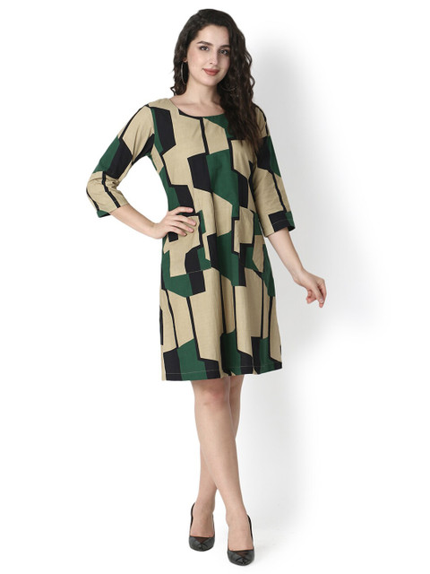 

Again fashions Multicoloured & semolina A-Line Dress, Multi
