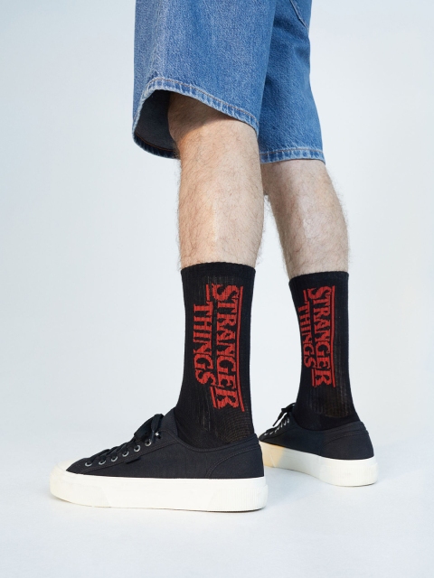 

H&M Men Black & Red Motif-Detail Socks
