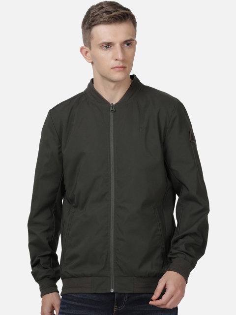

t-base Men Green Lightweight Crop Bomber Jacket
