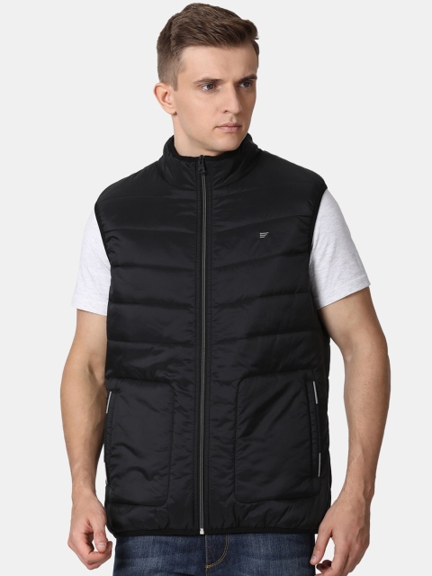 

t-base Men Black Windcheater and Water Resistant Puffer Jacket