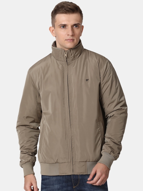 

t-base Men Beige Windcheater and Water Resistant Bomber Jacket