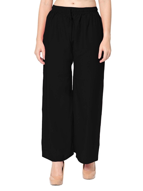 

Trendzmy Women Black Handloom Palazzos