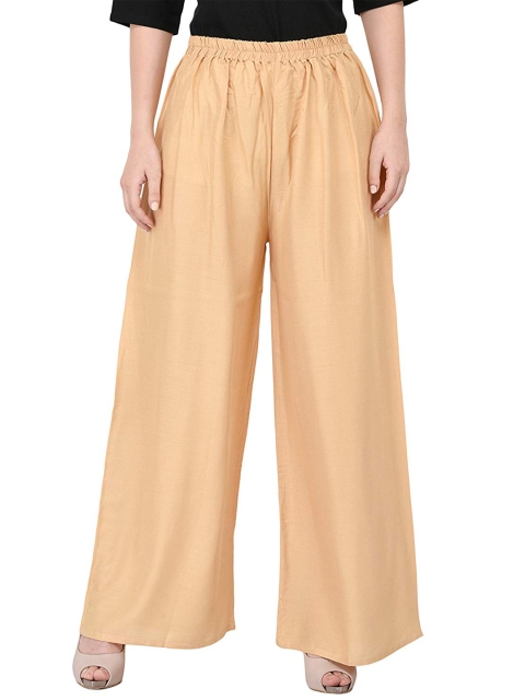 

Trendzmy Women Beige Solid Palazzos