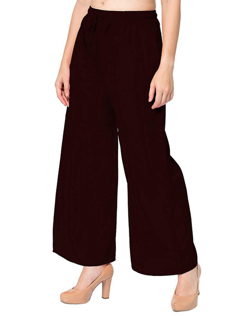 

Trendzmy Women Brown Rayon Palazzos