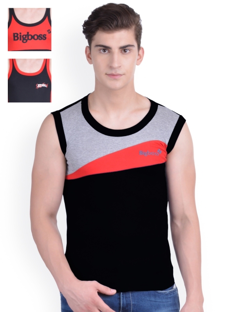 

Dollar Bigboss Men Set of 3 Innerwear Vests MDBB16-13-17, Black
