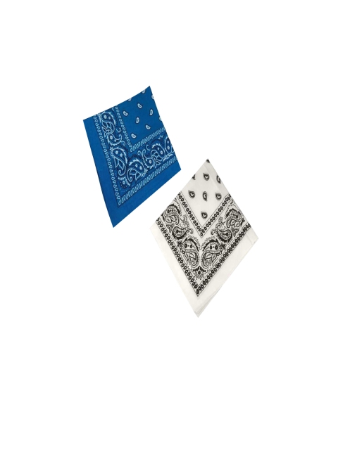 

Aadishwar Creations Pack of 2 Printed Pure Cotton Bandana Headband, White