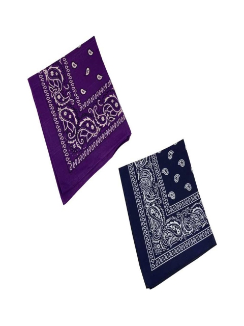 

Aadishwar Creations Pack of 2 Paisley Printed Cotton Bandanas, Purple