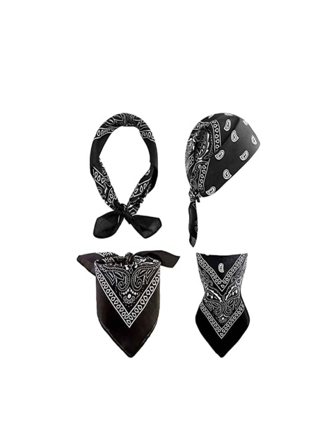 

Aadishwar Creations Pack Of 2 Pink & Black Paisley Printed Cotton Bandanas