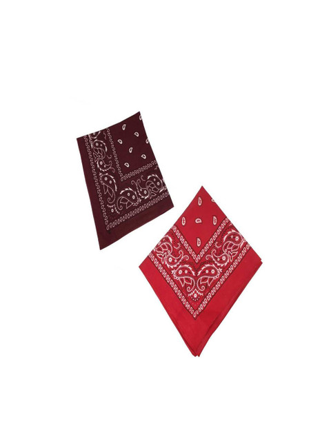 

Aadishwar Creations Pack Of 2 Maroon & Red Paisley Printed Cotton Bandanas
