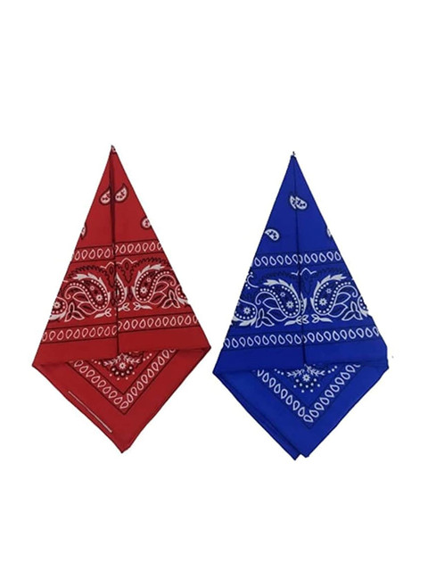 

Aadishwar Creations Pack Of 2 Printed Pure Cotton Bandana Headband, Red