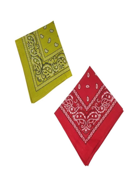 

Aadishwar Creations Pack Of 2 Printed Pure Cotton Bandana Headband, Yellow