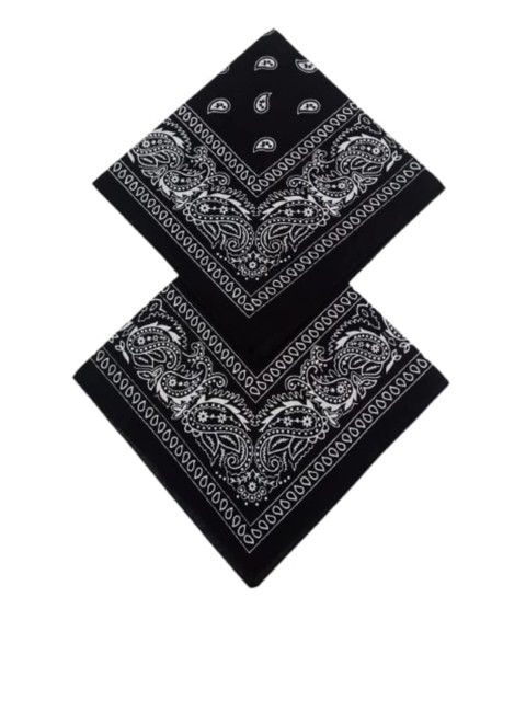 

Aadishwar Creations Pack Of 2 Printed Pure Cotton Bandana Headband, Black