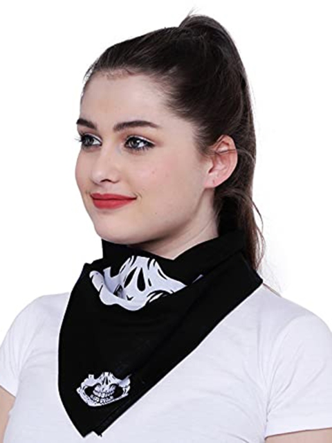 

Aadishwar Creations Black & White Printed Pure Cotton Bandana Headband