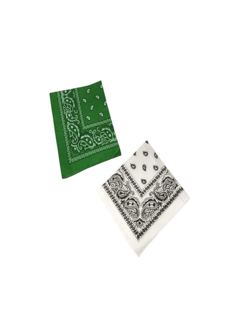

Aadishwar Creations Pack Of 2 Printed Pure Cotton Bandana Headband, Green