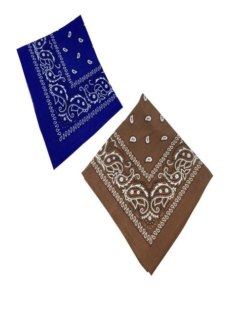 

Aadishwar Creations Pack Of 2 Printed Pure Cotton Bandana Headband, Blue