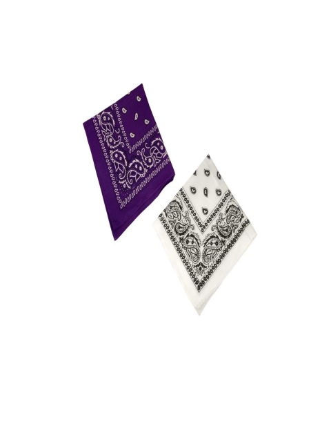 

Aadishwar Creations Pack Of 2 Printed Pure Cotton Bandana Headband, Purple