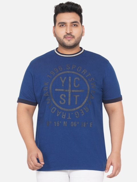 Santonio Men Navy Blue Typography Printed T-shirt