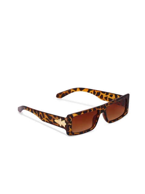 

Freddy Unisex Black Lens & Brown Rectangle Sunglasses with UV Protected Lens82466