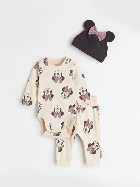 

H&M Infant Girls Beige 3-Piece Jersey Set