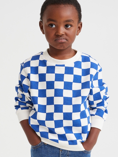 

H&M Boys Blue Checked Sweatshirt