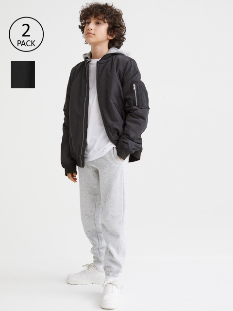 

H&M Boys Black & Grey 2-Pack Loose Fit Sweatshirt Joggers