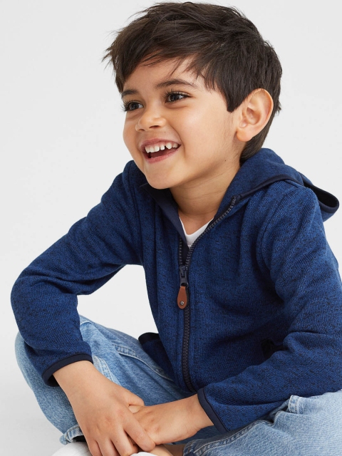 

H&M Boys Blue Striped Fleece Tailored Jacket