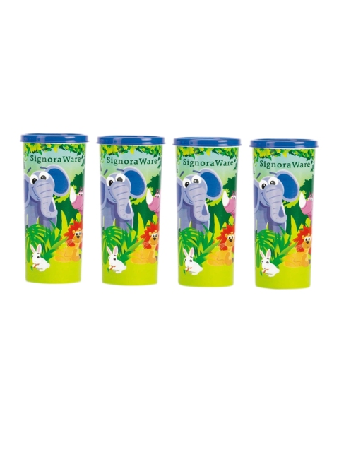 

SignoraWare Set Of 4 Jungle Adventure Printed Water Bottle, Violet