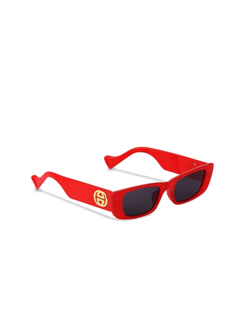 

Freddy Unisex Black Lens & Red Rectangle Sunglasses with UV Protected Lens